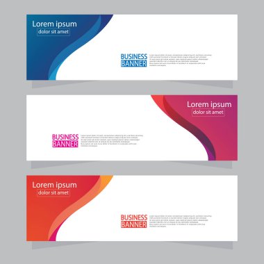 Vektör tasarım web pankartı şablonu. Web Tasarım Elementleri - Başlık Tasarımı. Gri arkaplan üzerine soyut geometrik web afişi şablonu. Modern pankart.