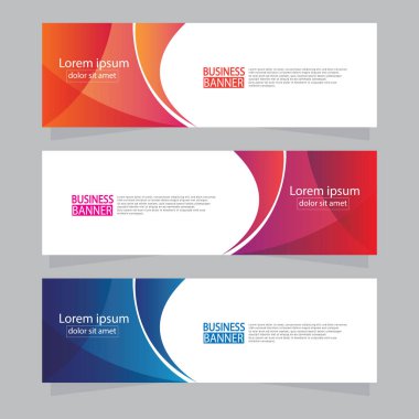 Vektör tasarım web pankartı şablonu. Web Tasarım Elementleri - Başlık Tasarımı. Gri arkaplan üzerine soyut geometrik web afişi şablonu. Modern pankart.