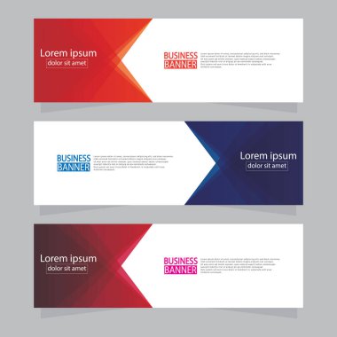 Vektör tasarım web pankartı şablonu. Web Tasarım Elementleri - Başlık Tasarımı. Gri arkaplan üzerine soyut geometrik web afişi şablonu. Modern pankart.