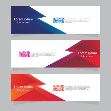 Vektör tasarım web pankartı şablonu. Web Tasarım Elementleri - Başlık Tasarımı. Gri arkaplan üzerine soyut geometrik web afişi şablonu. Modern pankart.