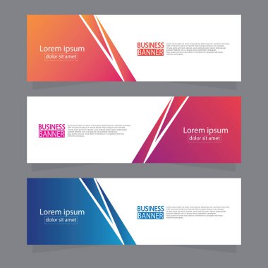 Vektör tasarım web pankartı şablonu. Web Tasarım Elementleri - Başlık Tasarımı. Gri arkaplan üzerine soyut geometrik web afişi şablonu. Modern pankart.