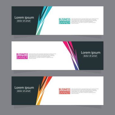 Vektör tasarım web pankartı şablonu. Web Tasarım Elementleri - Başlık Tasarımı. Gri arkaplan üzerine soyut geometrik web afişi şablonu. Modern pankart.