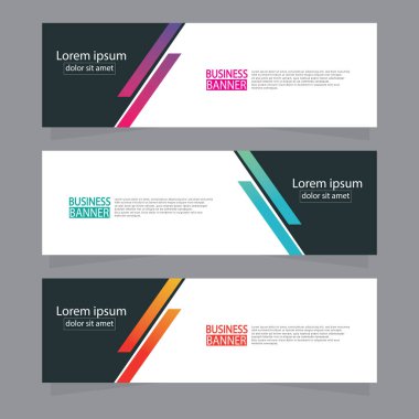 Vektör tasarım web pankartı şablonu. Web Tasarım Elementleri - Başlık Tasarımı. Gri arkaplan üzerine soyut geometrik web afişi şablonu. Modern pankart.