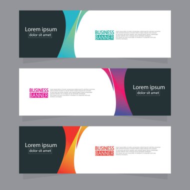 Vektör tasarım web pankartı şablonu. Web Tasarım Elementleri - Başlık Tasarımı. Gri arkaplan üzerine soyut geometrik web afişi şablonu. Modern pankart.