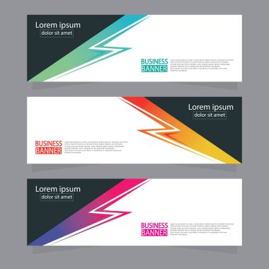 Vektör tasarım web pankartı şablonu. Web Tasarım Elementleri - Başlık Tasarımı. Gri arkaplan üzerine soyut geometrik web afişi şablonu. Modern pankart.