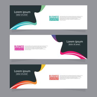 Vektör tasarım web pankartı şablonu. Web Tasarım Elementleri - Başlık Tasarımı. Gri arkaplan üzerine soyut geometrik web afişi şablonu. Modern pankart.