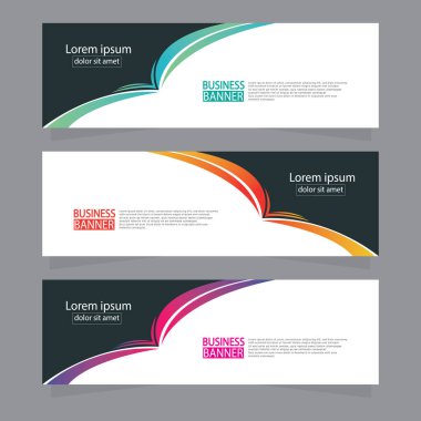 Vektör tasarım web pankartı şablonu. Web Tasarım Elementleri - Başlık Tasarımı. Gri arkaplan üzerine soyut geometrik web afişi şablonu. Modern pankart.