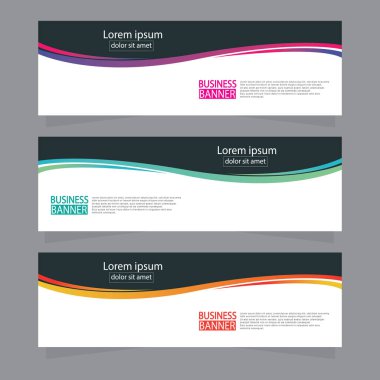 Vektör tasarım web pankartı şablonu. Web Tasarım Elementleri - Başlık Tasarımı. Gri arkaplan üzerine soyut geometrik web afişi şablonu. Modern pankart.