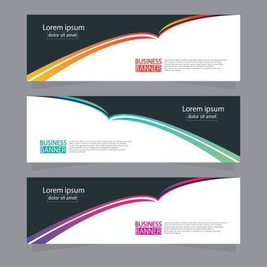 Vektör tasarım web pankartı şablonu. Web Tasarım Elementleri - Başlık Tasarımı. Gri arkaplan üzerine soyut geometrik web afişi şablonu. Modern pankart.