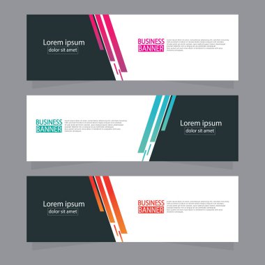 Vektör tasarım web pankartı şablonu. Web Tasarım Elementleri - Başlık Tasarımı. Gri arkaplan üzerine soyut geometrik web afişi şablonu. Modern pankart.