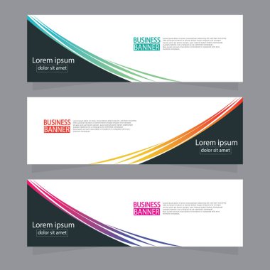 Vektör tasarım web pankartı şablonu. Web Tasarım Elementleri - Başlık Tasarımı. Gri arkaplan üzerine soyut geometrik web afişi şablonu. Modern pankart.