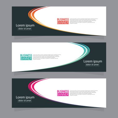 Vektör tasarım web pankartı şablonu. Web Tasarım Elementleri - Başlık Tasarımı. Gri arkaplan üzerine soyut geometrik web afişi şablonu. Modern pankart.