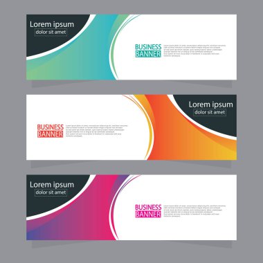 Vektör tasarım web pankartı şablonu. Web Tasarım Elementleri - Başlık Tasarımı. Gri arkaplan üzerine soyut geometrik web afişi şablonu. Modern pankart.