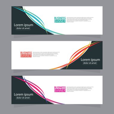 Vektör tasarım web pankartı şablonu. Web Tasarım Elementleri - Başlık Tasarımı. Gri arkaplan üzerine soyut geometrik web afişi şablonu. Modern pankart.