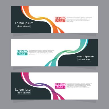 Vektör tasarım web pankartı şablonu. Web Tasarım Elementleri - Başlık Tasarımı. Gri arkaplan üzerine soyut geometrik web afişi şablonu. Modern pankart.