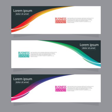 Vektör tasarım web pankartı şablonu. Web Tasarım Elementleri - Başlık Tasarımı. Gri arkaplan üzerine soyut geometrik web afişi şablonu. Modern pankart.