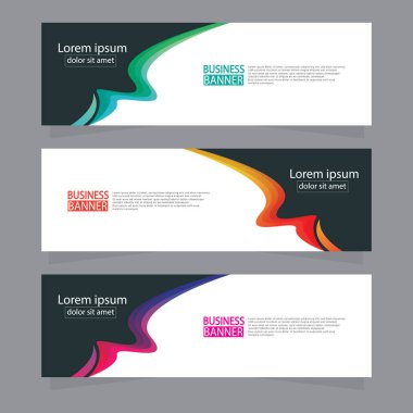 Vektör tasarım web pankartı şablonu. Web Tasarım Elementleri - Başlık Tasarımı. Gri arkaplan üzerine soyut geometrik web afişi şablonu. Modern pankart.