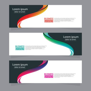 Vektör tasarım web pankartı şablonu. Web Tasarım Elementleri - Başlık Tasarımı. Gri arkaplan üzerine soyut geometrik web afişi şablonu. Modern pankart.