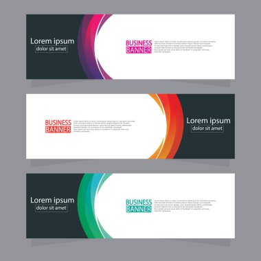 Vektör tasarım web pankartı şablonu. Web Tasarım Elementleri - Başlık Tasarımı. Gri arkaplan üzerine soyut geometrik web afişi şablonu. Modern pankart.