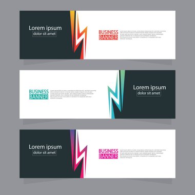 Vektör tasarım web pankartı şablonu. Web Tasarım Elementleri - Başlık Tasarımı. Gri arkaplan üzerine soyut geometrik web afişi şablonu. Modern pankart.