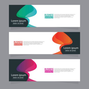 Vektör tasarım web pankartı şablonu. Web Tasarım Elementleri - Başlık Tasarımı. Gri arkaplan üzerine soyut geometrik web afişi şablonu. Modern pankart.