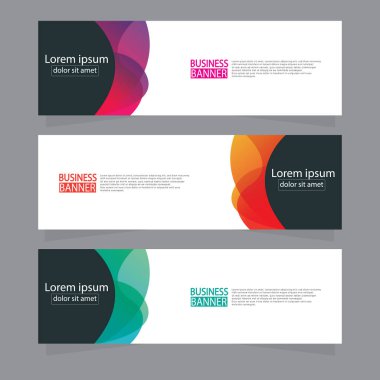 Vektör tasarım web pankartı şablonu. Web Tasarım Elementleri - Başlık Tasarımı. Gri arkaplan üzerine soyut geometrik web afişi şablonu. Modern pankart.