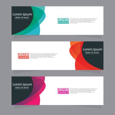 Vektör tasarım web pankartı şablonu. Web Tasarım Elementleri - Başlık Tasarımı. Gri arkaplan üzerine soyut geometrik web afişi şablonu. Modern pankart.