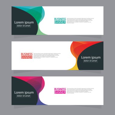Vektör tasarım web pankartı şablonu. Web Tasarım Elementleri - Başlık Tasarımı. Gri arkaplan üzerine soyut geometrik web afişi şablonu. Modern pankart.
