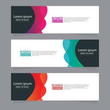 Vektör tasarım web pankartı şablonu. Web Tasarım Elementleri - Başlık Tasarımı. Gri arkaplan üzerine soyut geometrik web afişi şablonu. Modern pankart.