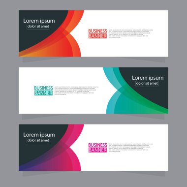 Vektör tasarım web pankartı şablonu. Web Tasarım Elementleri - Başlık Tasarımı. Gri arkaplan üzerine soyut geometrik web afişi şablonu. Modern pankart.