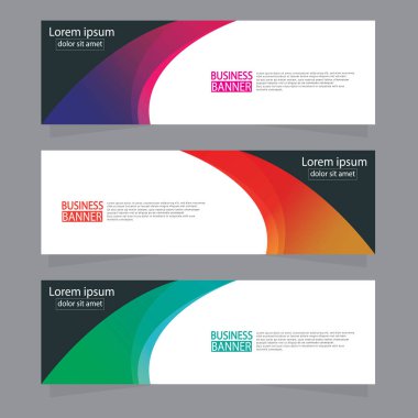 Vektör tasarım web pankartı şablonu. Web Tasarım Elementleri - Başlık Tasarımı. Gri arkaplan üzerine soyut geometrik web afişi şablonu. Modern pankart.