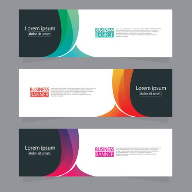 Vektör tasarım web pankartı şablonu. Web Tasarım Elementleri - Başlık Tasarımı. Gri arkaplan üzerine soyut geometrik web afişi şablonu. Modern pankart.