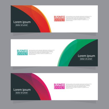 Vektör tasarım web pankartı şablonu. Web Tasarım Elementleri - Başlık Tasarımı. Gri arkaplan üzerine soyut geometrik web afişi şablonu. Modern pankart.