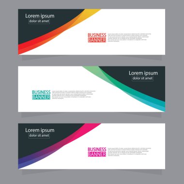 Vektör tasarım web pankartı şablonu. Web Tasarım Elementleri - Başlık Tasarımı. Gri arkaplan üzerine soyut geometrik web afişi şablonu. Modern pankart.