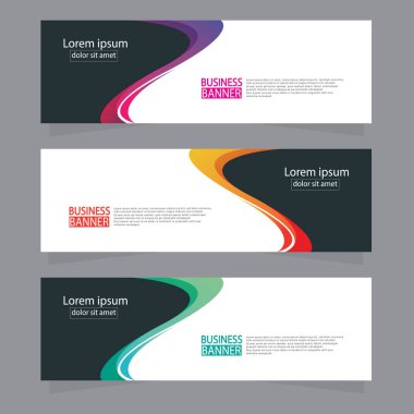 Vektör tasarım web pankartı şablonu. Web Tasarım Elementleri - Başlık Tasarımı. Gri arkaplan üzerine soyut geometrik web afişi şablonu. Modern pankart.