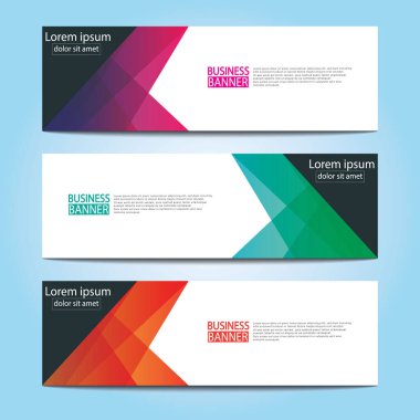 Vektör tasarım web pankartı şablonu. Web Tasarım Elementleri - Başlık Tasarımı. Gri arkaplan üzerine soyut geometrik web afişi şablonu. Modern pankart.