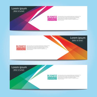 Vektör tasarım web pankartı şablonu. Web Tasarım Elementleri - Başlık Tasarımı. Gri arkaplan üzerine soyut geometrik web afişi şablonu. Modern pankart.