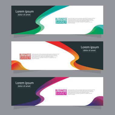 Vektör tasarım web pankartı şablonu. Web Tasarım Elementleri - Başlık Tasarımı. Gri arkaplan üzerine soyut geometrik web afişi şablonu. Modern pankart.