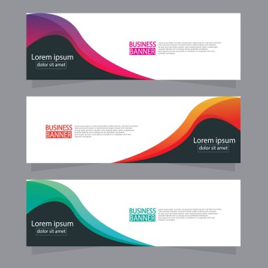 Vektör tasarım web pankartı şablonu. Web Tasarım Elementleri - Başlık Tasarımı. Gri arkaplan üzerine soyut geometrik web afişi şablonu. Modern pankart.