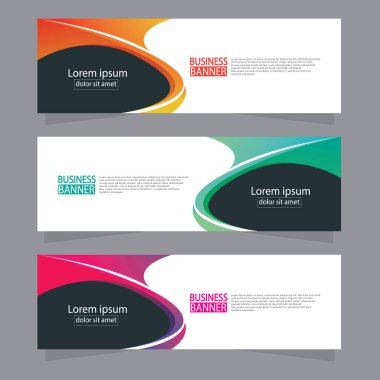 Vektör tasarım web pankartı şablonu. Web Tasarım Elementleri - Başlık Tasarımı. Gri arkaplan üzerine soyut geometrik web afişi şablonu. Modern pankart.