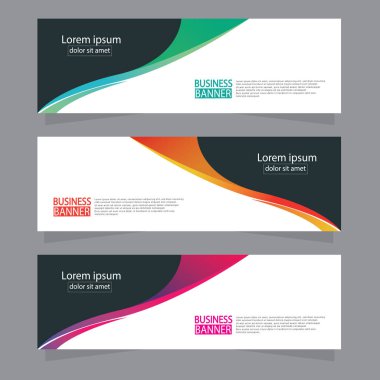 Vektör tasarım web pankartı şablonu. Web Tasarım Elementleri - Başlık Tasarımı. Gri arkaplan üzerine soyut geometrik web afişi şablonu. Modern pankart.