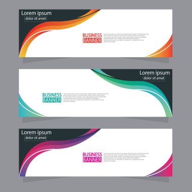 Vektör tasarım web pankartı şablonu. Web Tasarım Elementleri - Başlık Tasarımı. Gri arkaplan üzerine soyut geometrik web afişi şablonu. Modern pankart.