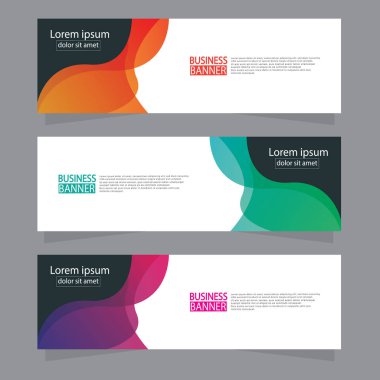 Vektör tasarım web pankartı şablonu. Web Tasarım Elementleri - Başlık Tasarımı. Gri arkaplan üzerine soyut geometrik web afişi şablonu. Modern pankart.