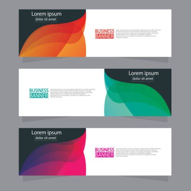Vektör tasarım web pankartı şablonu. Web Tasarım Elementleri - Başlık Tasarımı. Gri arkaplan üzerine soyut geometrik web afişi şablonu. Modern pankart.
