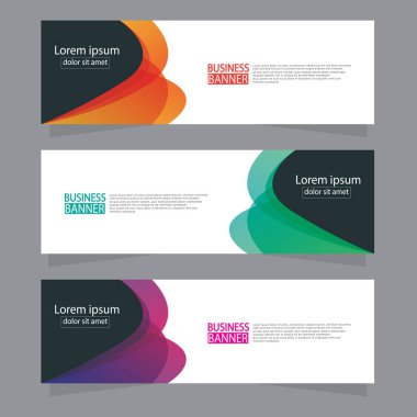 Vektör tasarım web pankartı şablonu. Web Tasarım Elementleri - Başlık Tasarımı. Gri arkaplan üzerine soyut geometrik web afişi şablonu. Modern pankart.