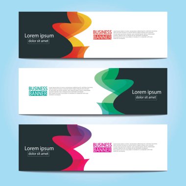 Vektör tasarım web pankartı şablonu. Web Tasarım Elementleri - Başlık Tasarımı. Gri arkaplan üzerine soyut geometrik web afişi şablonu. Modern pankart.