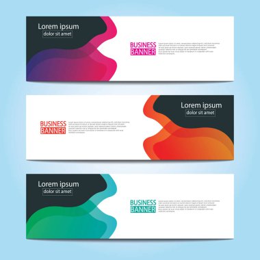 Vektör tasarım web pankartı şablonu. Web Tasarım Elementleri - Başlık Tasarımı. Gri arkaplan üzerine soyut geometrik web afişi şablonu. Modern pankart.