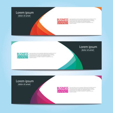 Vektör tasarım web pankartı şablonu. Web Tasarım Elementleri - Başlık Tasarımı. Gri arkaplan üzerine soyut geometrik web afişi şablonu. Modern pankart.