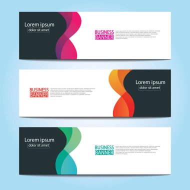 Vektör tasarım web pankartı şablonu. Web Tasarım Elementleri - Başlık Tasarımı. Gri arkaplan üzerine soyut geometrik web afişi şablonu. Modern pankart.