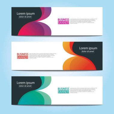 Vektör tasarım web pankartı şablonu. Web Tasarım Elementleri - Başlık Tasarımı. Gri arkaplan üzerine soyut geometrik web afişi şablonu. Modern pankart.